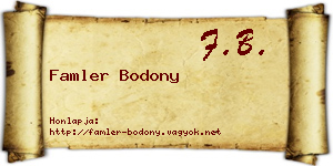 Famler Bodony névjegykártya